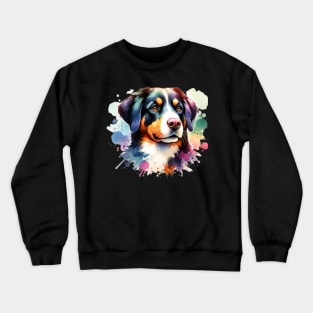 Cute Watercolor Appenzeller Sennenhund Crewneck Sweatshirt